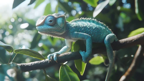 Camouflaged Chameleon in Natural Habitat