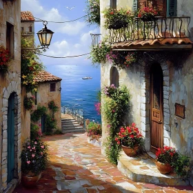 Picturesque Seaside Village Scene
