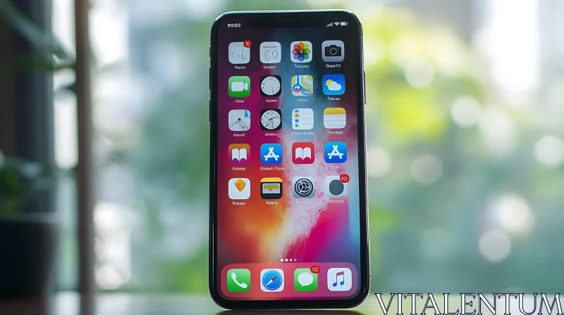 Mobile Phone Interface with Colorful Icons