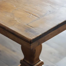 Detailed Wood Table Top View
