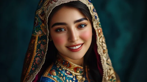 Woman Portrait with Traditional Ornament