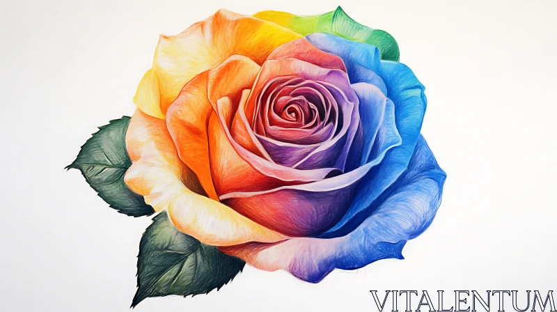 Colorful Rose Petals Drawing