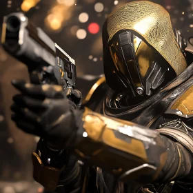 Futuristic Warrior with a Gun