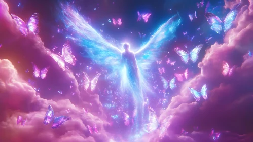 Ethereal Angel with Butterfly Wings