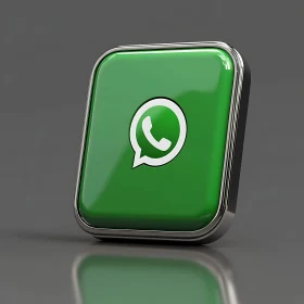 WhatsApp Logo on Green Square
