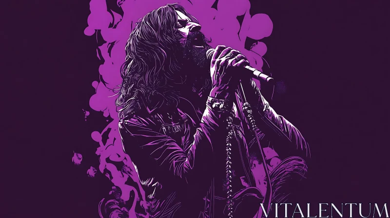 Vocalist in Purple Hues Graphic Art