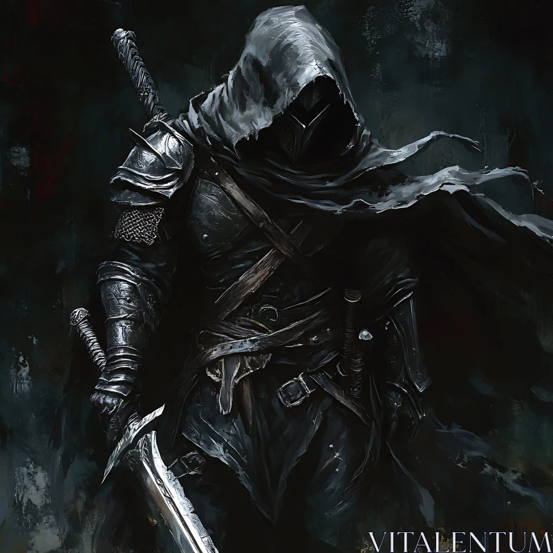 Shadowed Knight with Swords