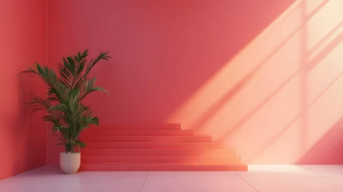Modern Interior with Plant and Sunlight