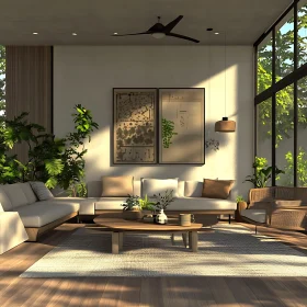Minimalist Living Room with Indoor Plants
