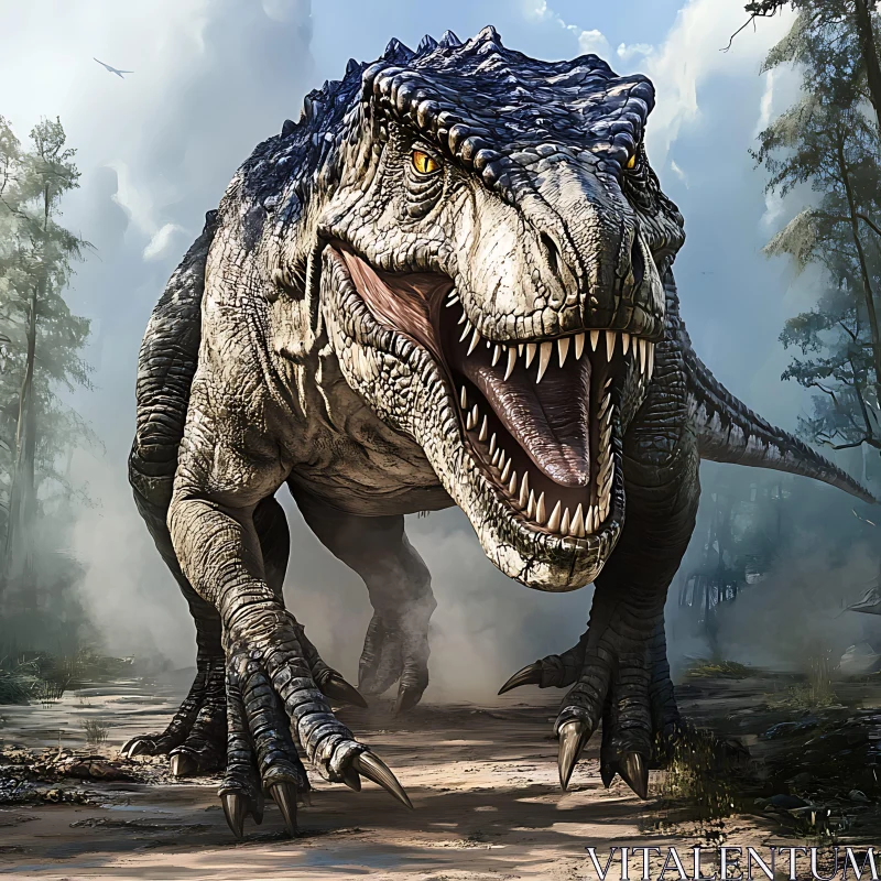 Tyrannosaurus Rex in Primeval Landscape