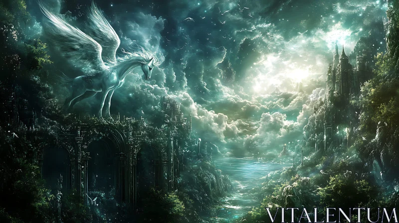 Winged Horse Castle Dreamscape