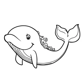 Smiling Dolphin Outline Drawing