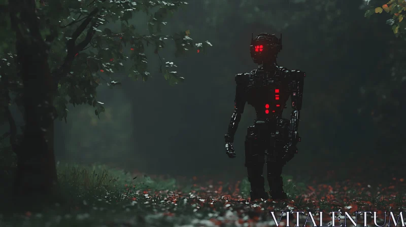 Machine Amidst Misty Woodland