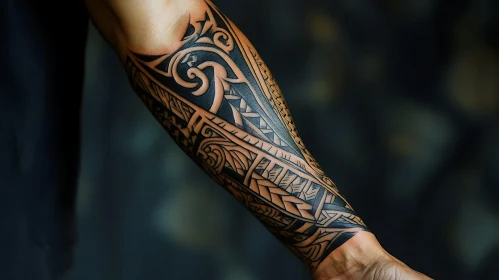 Detailed Tribal Tattoo on Arm