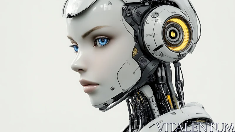 Detailed Profile of a Futuristic Cyborg