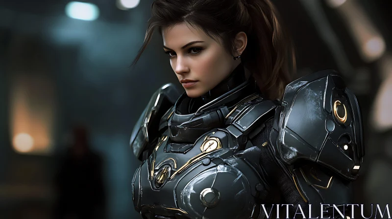Cyborg Female Hero in Advanced Armor