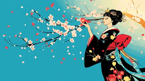 Japanese Beauty in Springtime Art