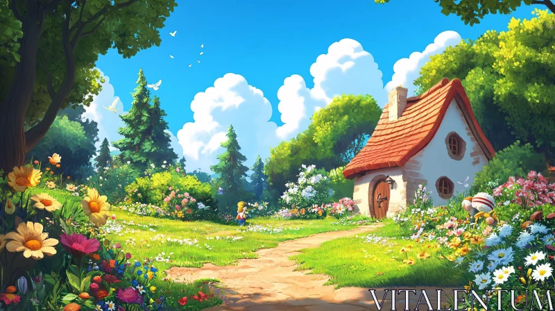 Charming Cottage in a Floral Landscape