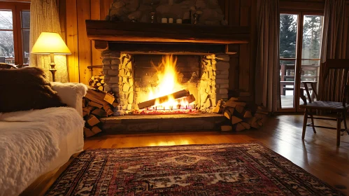 Inviting Interior with Fireplace