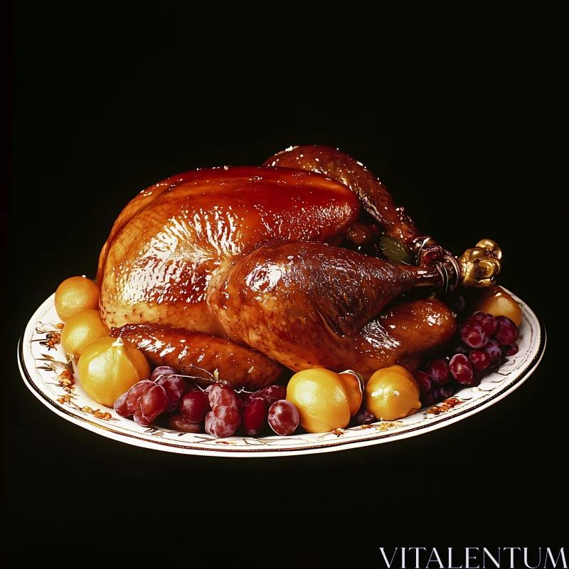 Glistening Thanksgiving Turkey with Fruit