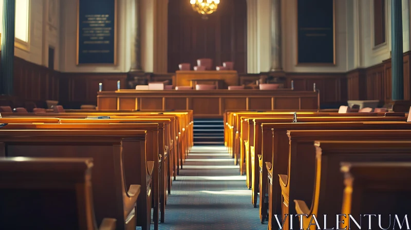 Empty Courtroom: Awaits the Call to Order