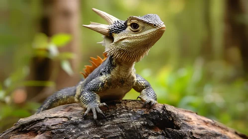 Spiky Lizard on a Log