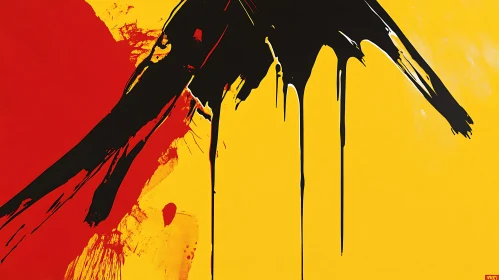 Abstract Expressionism in Black, Red, and Yellow