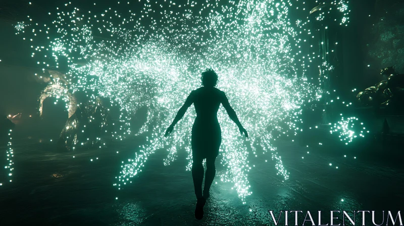 Silhouette in Light: A Woman's Spark