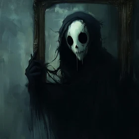 Dark Framed Skull Figure
