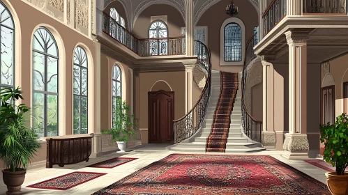 Ornate Interior of a Luxurious Mansion