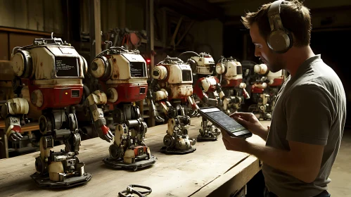 Man Programming Robots
