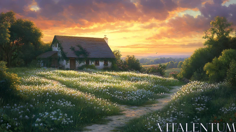 Sunset Over the Cottage