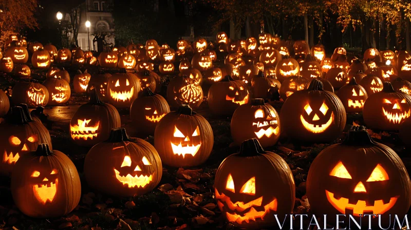Illuminated Pumpkins: Halloween Night Scene
