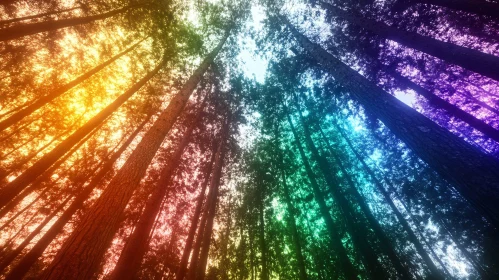 Dreamlike Colorful Forest Canopy