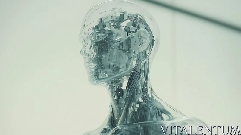 Futuristic Transparent Cyborg With Visible Components