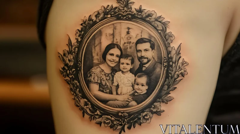 Vintage Family Portrait Tattoo