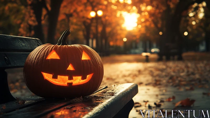 Autumn Park Halloween Pumpkin