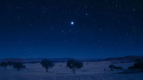 Night Sky Over Quiet Field