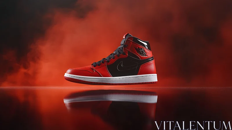 Air Jordan on Reflective Surface AI Image