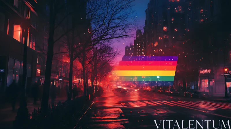Urban Pride: Rainbow City at Night