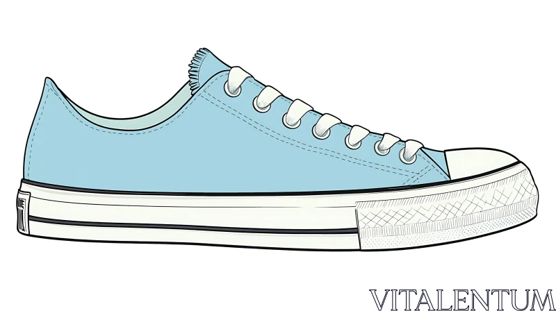 Sky Blue Low Top Sneaker Graphic AI Image