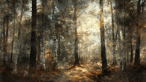 Sunlit Forest Scene