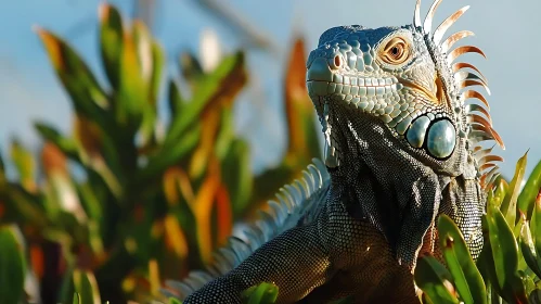 Green Iguana Close-Up