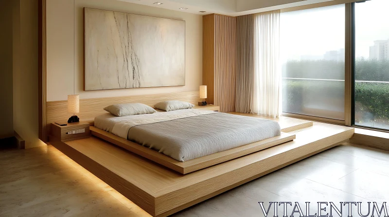 Modern Platform Bed in Neutral Tones