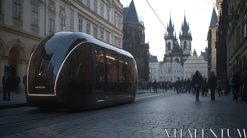 Modern Tram in Old Town