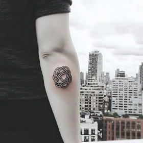 Geometric Tattoo in City Setting