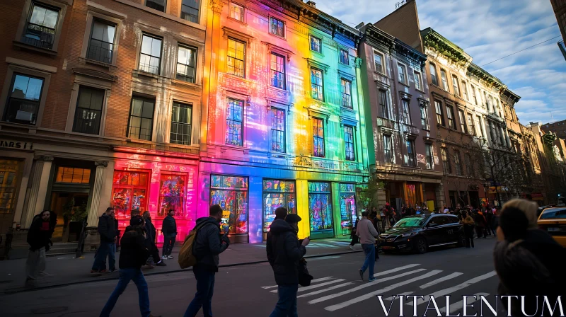 Colorful Building in Urban Setting