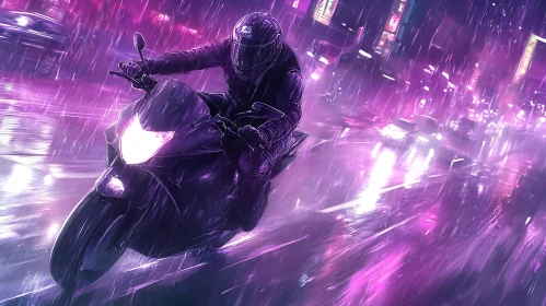 Rainy Night Motorcycle Ride