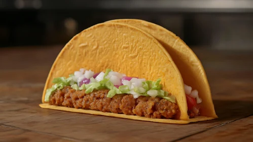 Tasty Taco with Ground Beef and Vegetables