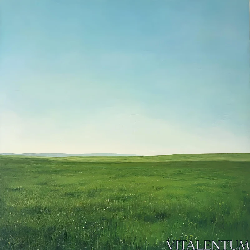 AI ART Vast Green Field and Sky